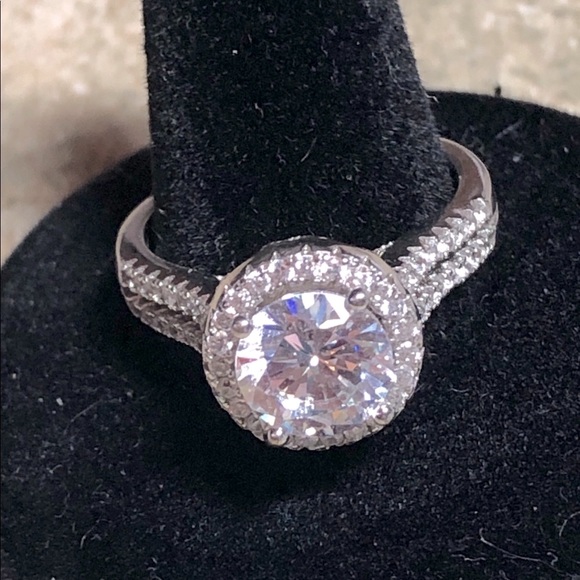 ๐จ50% off! Sterling Silver Engagement Ring 5A Excellent Ring! - Picture 3 of 16